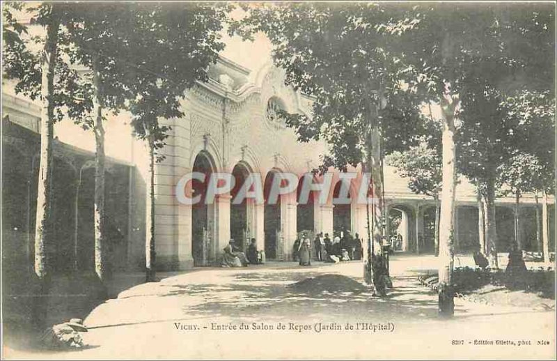 Postcard Old Vichy Rest Salon Entree (Garden of the Hospital)