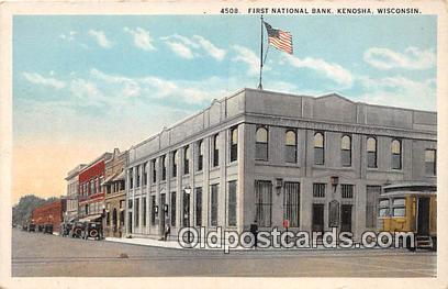 First National Bank Kenosha, Wisconsin, USA Postcard Post Card Kenosha, Wisco...