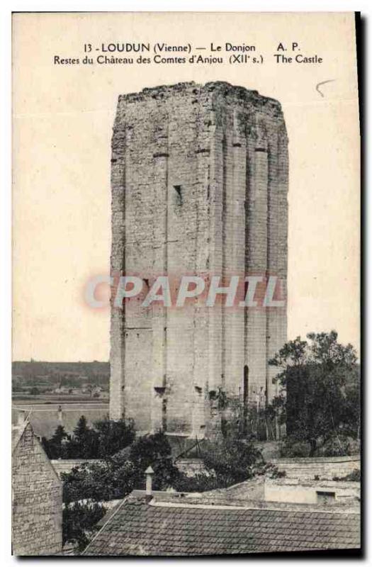 Old Postcard Vienna Loudun The Keep Remains of Chateau des Comtes d'Anjou XIIs