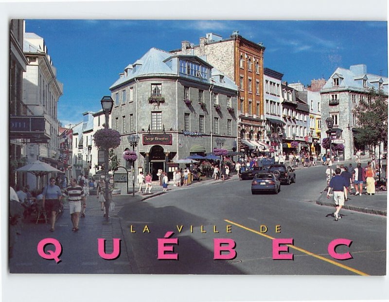 Postcard St-Jean and Côte de la Fabrique streets, Quebec City, Canada