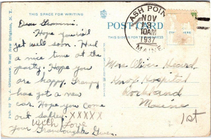 Postcard NYC  Tomb of R. R. Randall Founder of Sailors Snug Harbor