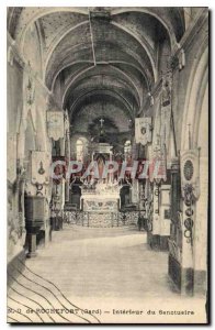 Old Postcard N D Rochefort Gard Interior Sanctuary