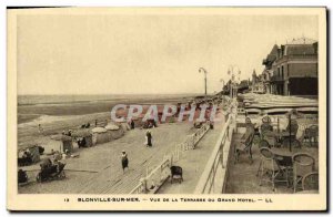 Old Postcard Blonville Sea View from the Terrace of the Grand Hotel