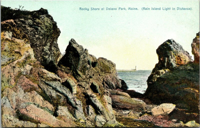 Vtg 1910 Rocky Shore at Delano Park Maine ME Unused Raphael Tuck Postcard