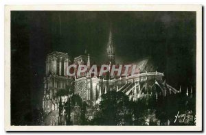 Old Postcard Paris while strolling Notre Dame ILLUMINATED