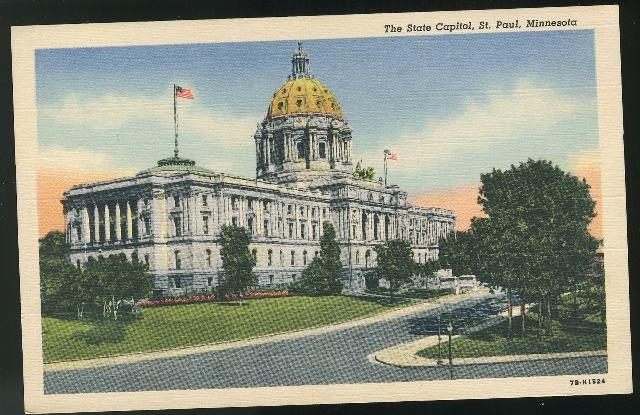 Minnesota The State Capitol St Paul MN Curteich Vintage Linen Postcard