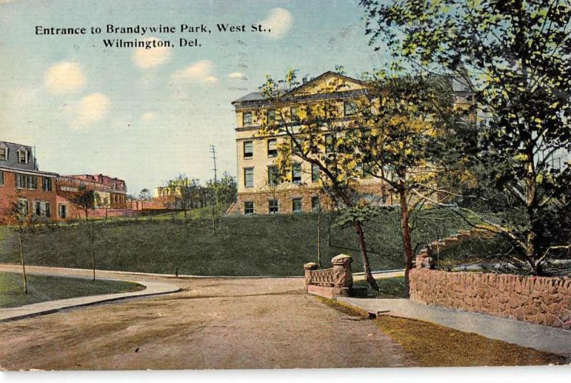 Wilmington Delaware Brandywine Park Entrance Antique Postcard K95190