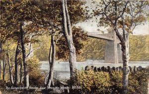 MENAI WALES~THE SUSPENSION BRIDGE-VIEW FROM WOODS~WRENCH SERIES POSTCARD 1906