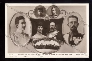 ROY098 - King Edward VII - Visit of King & Queen of Sweden, Nov.1908 - postcard