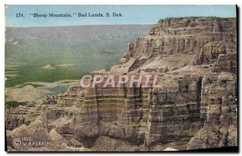 Postcard Old Sheep Mountain Bad Lands S Dak