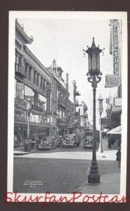 SAN FRANCISCO CALIFORNIA CHINATOWN DOWNTOWN STREET CARS OLD POSTCARD