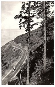 RPPC Postcard Old Cars Traveling Oregon Coast Hwy The Lookout