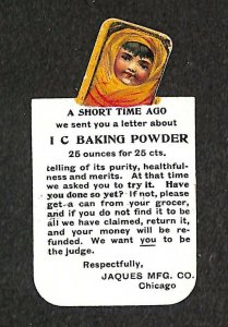 Chicago IL I C Baking Powder Advertising In Indian's Basket Mechanical Postcard