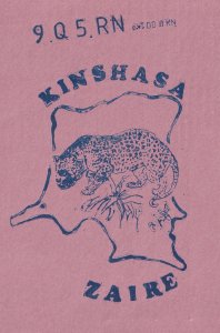 Kinsaha The Congo Zaire Amateur Radio QSL Card