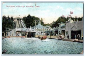 1907 The Chutes White City, Worcester Massachusetts MA Springfield VT Postcard 