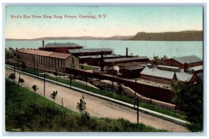 c1910 Bird's Eye View Sing Sing Prison Ossining New York NY Souvenir Postcard 