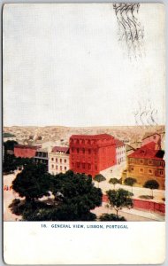 1908 General View Lisbon Portugal Buildings Posted Postcard