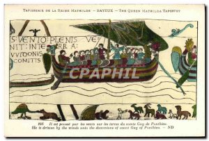 Old Postcard Bayeux Tapestry De La Reine Mathilde is pushed by winds Boat