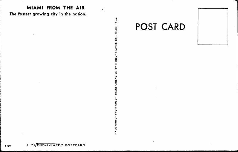 Postcard PANORAMIC SCENE Miami Florida FL AN8056