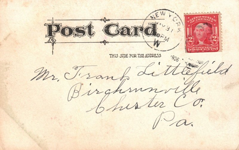 Vintage Postcard 1906 Mr. Jolly Joy Has Joy New Born Baby Happy Family Comics