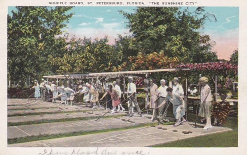 Florida St Petersburg Shuffle Board Courts Mirror Lake Park 1931