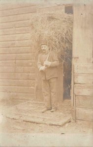 RPPC FARMER HAY MILWAUKEE WISCONSIN OCCUPATIONAL REAL PHOTO POSTCARD 1908