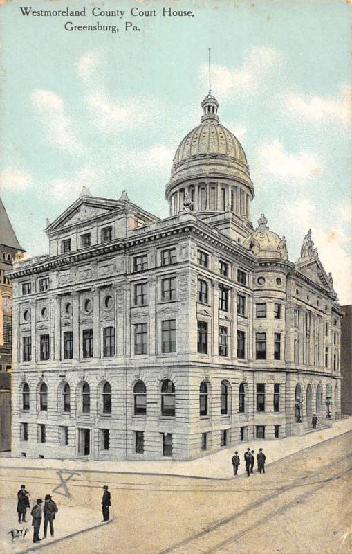 Greensburg Pennsylvania Westmoreland Court House Antique Postcard K98943