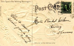 Greeting - Christmas. Santa Claus   Embossed