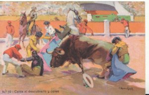 Sport Postcard - Bullfighting - Caida Al Descubierto Y Coleo - Ref 6076A