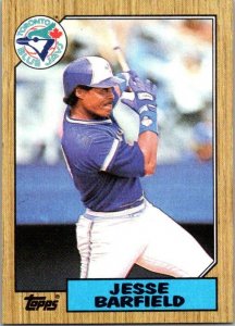 1987 Topps Baseball Card Jesse Barfield Toronto Blue Jays sk3405