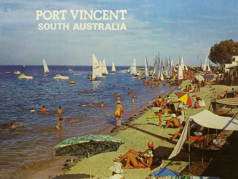 Beach at Port Vincent South Australia Vintage Postcard 1976