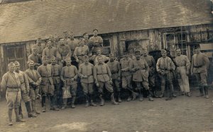 Military World War 1 Soldiers Group Outside RPPC 06.77 