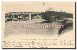 Old Postcard Tour De Marne Bridge and Viaduct De Nogent