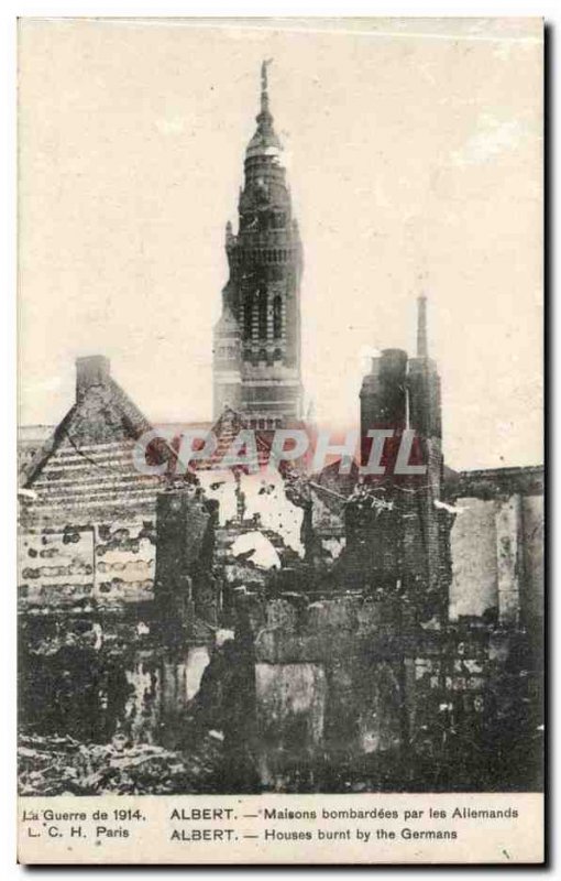 Albert Old Postcard Houses bombed by German