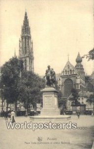 Place Verte Cathedrale et Statue Rubens Anvers, Belgium Writing On Back 