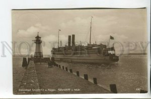 461305 Germany 1929 Baltic Sea island R?gen ship Sassnitz near lighthouse photo