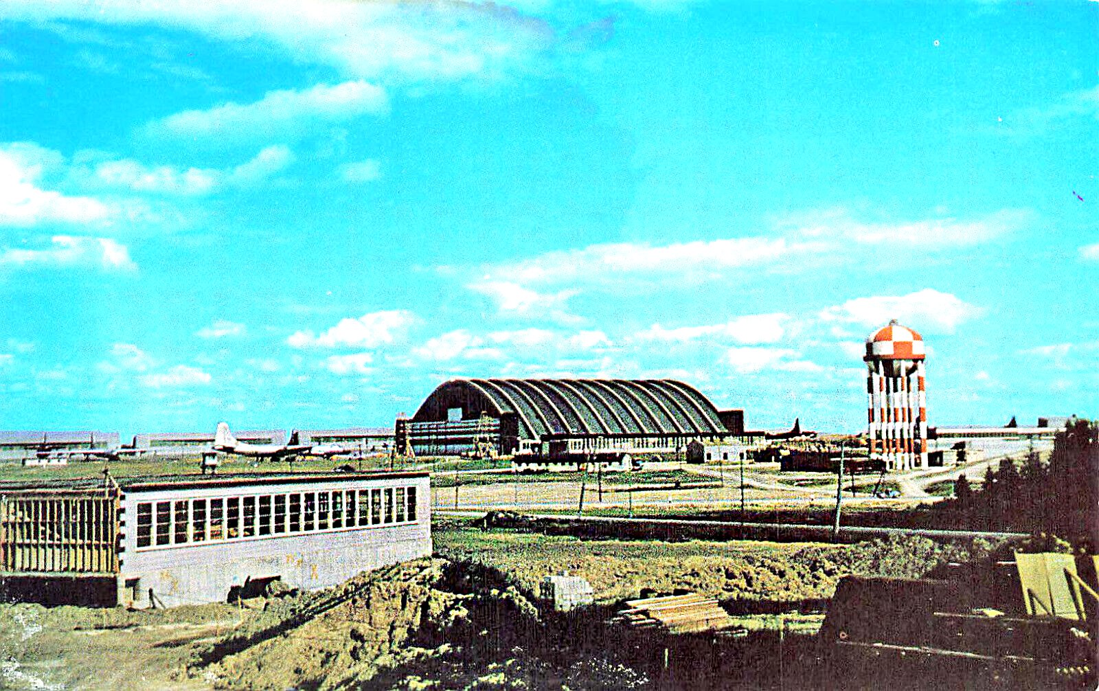 Limestone ME Loring Air Force Base Main Hanger, Postcard United