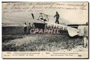 Old Postcard Jet Aviation Vedrines starting in recognition of his camera Cow