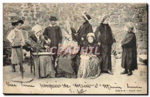 Old Postcard Folklore Velay Montfaucon
