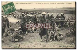 Old Postcard Sissonne Army Camp The Color Party during the Great Stop