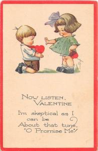 E5/ Valentine's Day Love Holiday Postcard c1910 Kids #3008 Series Skeptical 7