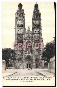 Postcard Old Tours Cathedrale St Gatien