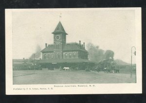 NASHUA NEW HAMPSHIRE JUNCTION RAILROAD DEPOT TRAIN STATION 1906 POSTCARD NH