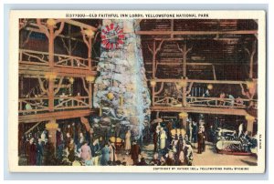 Vintage Old Fathful Inn Lobby, Yellowstone National Park, Wyoming Postcard F116E