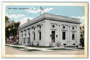 c1910's Post Office Building Street View Marshalltown Iowa IA Antique Postcard