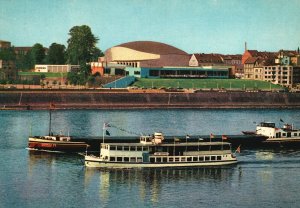 Vintage Postcard Rheinufer Mit Beethovenhalle Bonn Germany