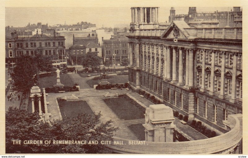 BELFAST , Northern Ireland , 1930s ; Garden of Remembrance & City Hall