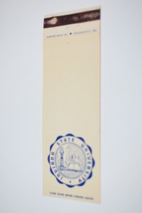 Indiana State University 20 Front Strike Matchbook Cover