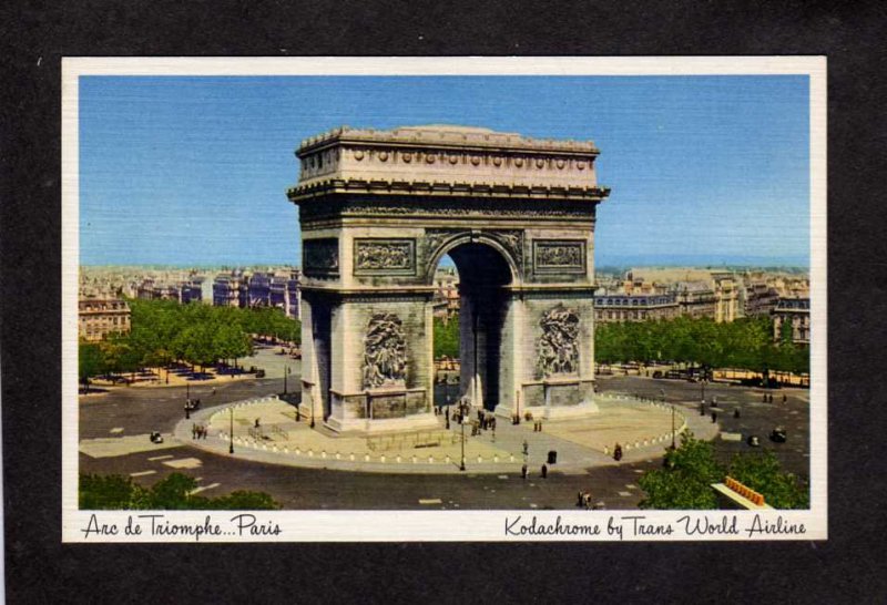 France Arc de Triomphe Paris TWA Airlines Trans World Napoleon Victory AD