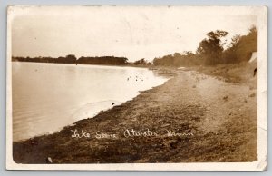 RPPC Atwater MN Minnesota Boats Along Lake Shore Real Photo Postcard I25